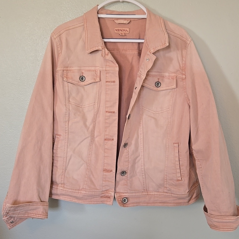 Merona | Light Pink Denim Jacket Size XL